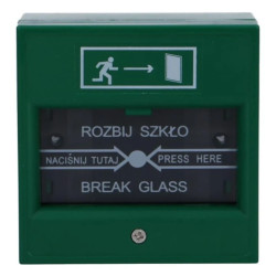 Przycisk awaryjny jednostykowy zielony D-108