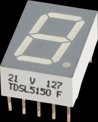TDSL5150 7-segment display, red, 14.2mm, according to anode