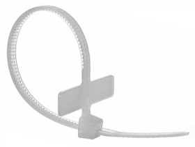 Opaska kablowa zaciskowa z opisem 100x2,5 - biała (100szt)
