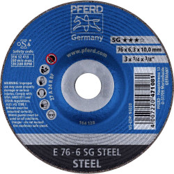 PFERD 62208626 Grinding Disc 76mm steel for angle grinders 10 pcs