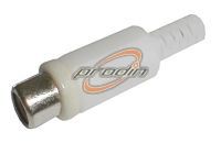 CINCH GNIAZDO NA KABEL PLASTIKOWE BIAŁE