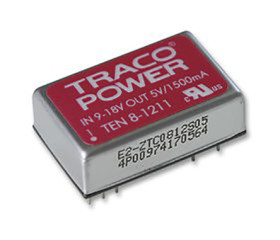 Przetwornica DC-DC, 8W, Uwe 9 → 18 V DC, Uwy ±5V dc, Iwy ±800mA, TRACOPOWER