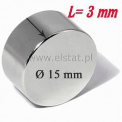 Magnes neodymowy okrągły 15x3mm