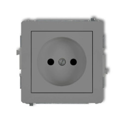 DECO Gniazdo pojedyncze b/u szary mat 27DGP-1p
