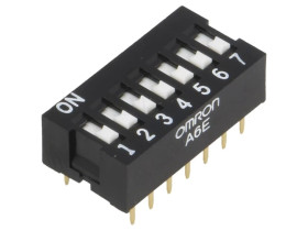 Przełącznik DIP-SWITCH Ilość sekcji 7 ON-OFF 0,025A/24VDC A6E-7101-N