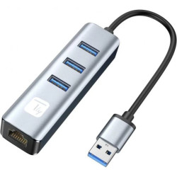 karta sieciowa adapter USB-A 3.0 Gigabit RJ45 Hub 3x USB IDATA USB-ETGIGA3AA