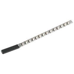 Sealey AK3814 Socket Retaining Rail with 14 Clips 3/8&quot;sq Drive
