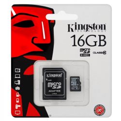 Karta Pamięci Micro SD SDHC 16GB Class10 Kingston + adapter