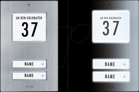 KT 2.1 EG Surface-mounted doorbell button, 2 row, stainless steel