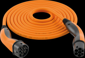 5555935015 Type 2 cable, Helix, 22 kW, 32 A, 3 -phase, 5 m, orange