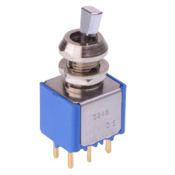 5246CD12+U500 APEM On-On 6.35mm Miniature Toggle Switch DPDT