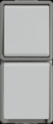 Surface mounted moist room switch-socket combination, gray, 250 V (AC), 10 A, IP44, 5TA4816
