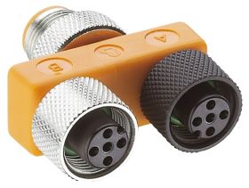 ASBS 2 M12-4 trójnik: wtyk M12 + 2 gniazda M12, LUMBERG 11117, ASBS2M124