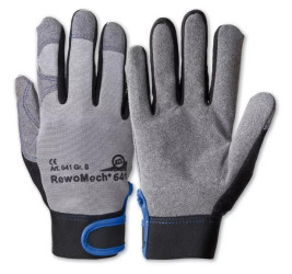 Rękawice robocze rozmiar: 8 materiał: Skóra, Poliester zastosowanie: Zabezpieczenie mechaniczne