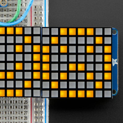 16 x 8 1.2" LED Matrix + Backpack -Ultra Bright Square Yellow LEDs
