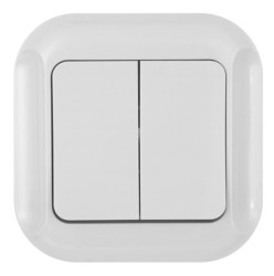 TOPAZ Łącznik podwójny p/t 10A, 250V, świecznikowy biały 00060278