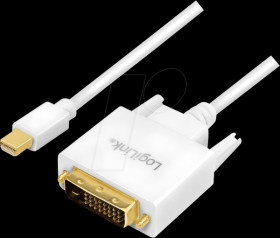 CV0138 DisplayPort cable, mDP/M to DVI/M, 1080p, white, 3 m