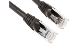 Kabel Kategorii 6, Czarny, Wtyk Rj45/Męski Rj45dł.: 500Mm, Mat. Koszulki: Lszh