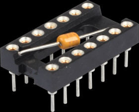 001-3-014-3-B1STF-XT0 Precision IC-Socket, 14 pin, 2,54, capacity 100 nF