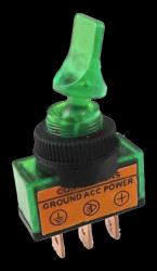 Opencircuit Tumbler switch illuminated 12V 20A - Green