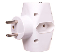 Rozgałęźnik wtyczkowy 2-gniazda z/u + 1-gniazdo Euro biały E2007 P0023