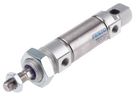 Siłownik pneumatyczny skok: 15mm Festo Ø 25mm dwustronnego działania Action 156.5mm Elastomer DSNU-25-15-P-A G 1/8