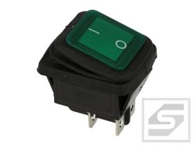 Przełącznik hermetyczny KCD2G-12VDC 20A;podśw.zielony;6.3mm;ON-OFF;