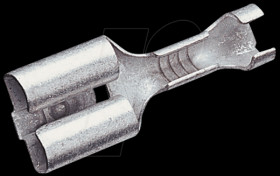 Flat connector sleeve, not isolated, width: 6.35 mm