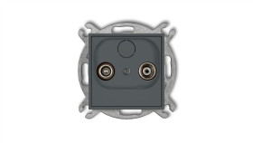 Mini Gniazdo Antenowe Rtv Przelotowe 9Db Grafitowy Mat 28Mg9p