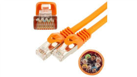 Patchcord S/Ftp Kat.7 Pimf Kabel Sieciowy Lan 2X Rj45 Linka Poe Pomarańczowy...