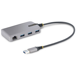 StarTech.com 5G3AGBB-USB-A-HUB 3-Port USB Hub with Ethernet - 3x USB-A Ports