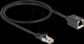 88052 Extension, Cat.6a, plug / socket, S/FTP, 0.5m, black