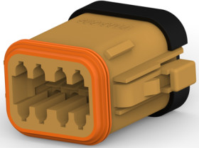 Socket, 8 pole, straight, 2 rows, brown, DT06-08SD-CE05