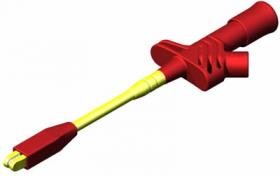 KLEPS 2800 RT Chwytak krokodyl. z gn.4mm, L=157, czerw. rozw.17mm, bezp. 1kV=/~, kat. III, 20A, Hirschmann, 972308101 KLEPS2800R