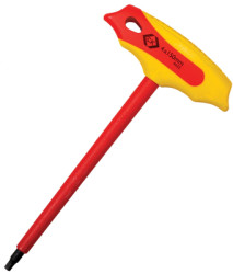 VDE L-key with T-handle, 4 mm, hexagon, L 185 mm, T4422 04