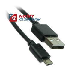 Kabel USB Wt.A-mikroUSB 1m do 1A Czarny (micro)