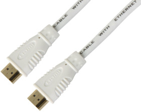 Connection cable, 2 m, white, HDMI plug type A, straight to HDMI plug type A, straight, ICOC-HDMI-4-020NWT