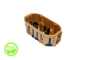 Puszka podtynkowa ProDuo ECO podwójna, głęboka 60mm, fi68, łączeniowa, z wkrętami, wiatroszczelna , WPC, IP30 /A.0092WPC/