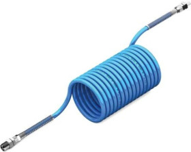 Przewód pneumatyczny spiralny 5m Czerwony, Nylonowe, Złącze BSP 1/4 cala męskie RS PRO