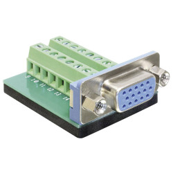 Delock 65170 VGA Socket Vertical 16 Pins Silver Non-Slip Pad 1 pc