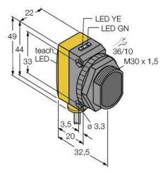 Czujnik dyfuzyjny Turck QS30EDVQPMA8 3076093 1 szt.