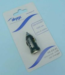 ŁAD.SAM.5V/1,0A 1xGN.USB CZARNA AKYGA