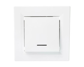 Łącznik Asfora pojedynczy z podświetleniem biały z ramką EPH1400121