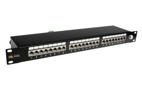 Patch panel Solarix 24 x RJ45 CAT6 STP czarny 1U SX24-6-STP-BK