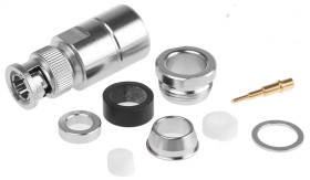 Złącze koncentryczne Montaż na kablu Męski 75Ω typ złącza Złącze BNC 4GHz, zaciskane typ kabla RG11 A/U, RG216/U