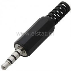 Jack 3,5 wtyk 4 polowy plastik; jack 4P