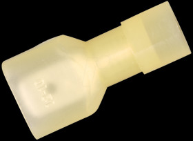 Flat plug, fully insulated, width: 6.35 mm, yellow