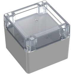TRU COMPONENTS TC-13865108 Enclosure PC Light grey Transparent 105x105x89.7mm