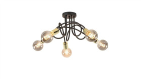 Lampa Sufitowa Nowoczesna 5Xe27 Rumba Black/Gold