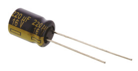 Kondensator 220μF 16V dc Radialny, Otwór przelotowy Panasonic roztaw: 3.5mm 8 (Dia.) x 11.5mm